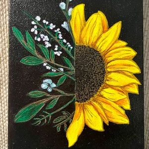 Boho Sunflower original piece sealed canvas